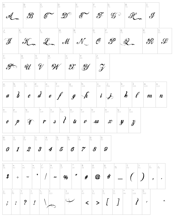 Justice font map